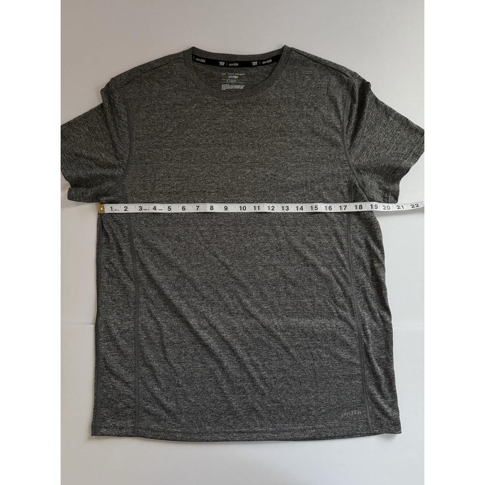 Tek Gear Dry-Tek Men Small T-Shirt Heather Gray Activewear Gym Stretch Light Tee